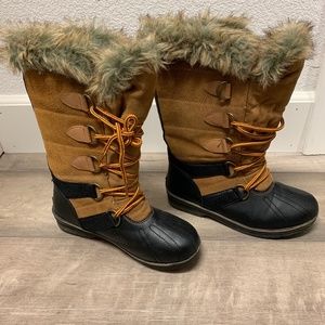 Rugged outback faux fur boots